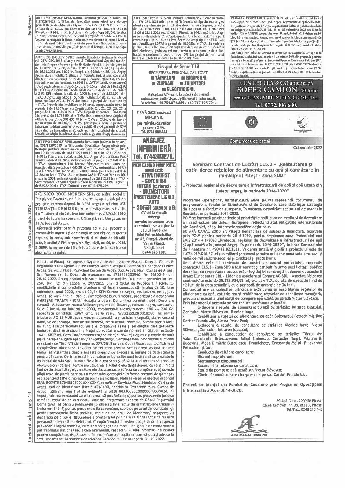 Articol semnare contract - Curierul Zilei